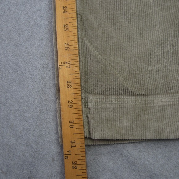 American Pants Women 8 Olive Green Super High Rise Baggy Wide Leg Corduroy Cargo - Picture 10 of 15